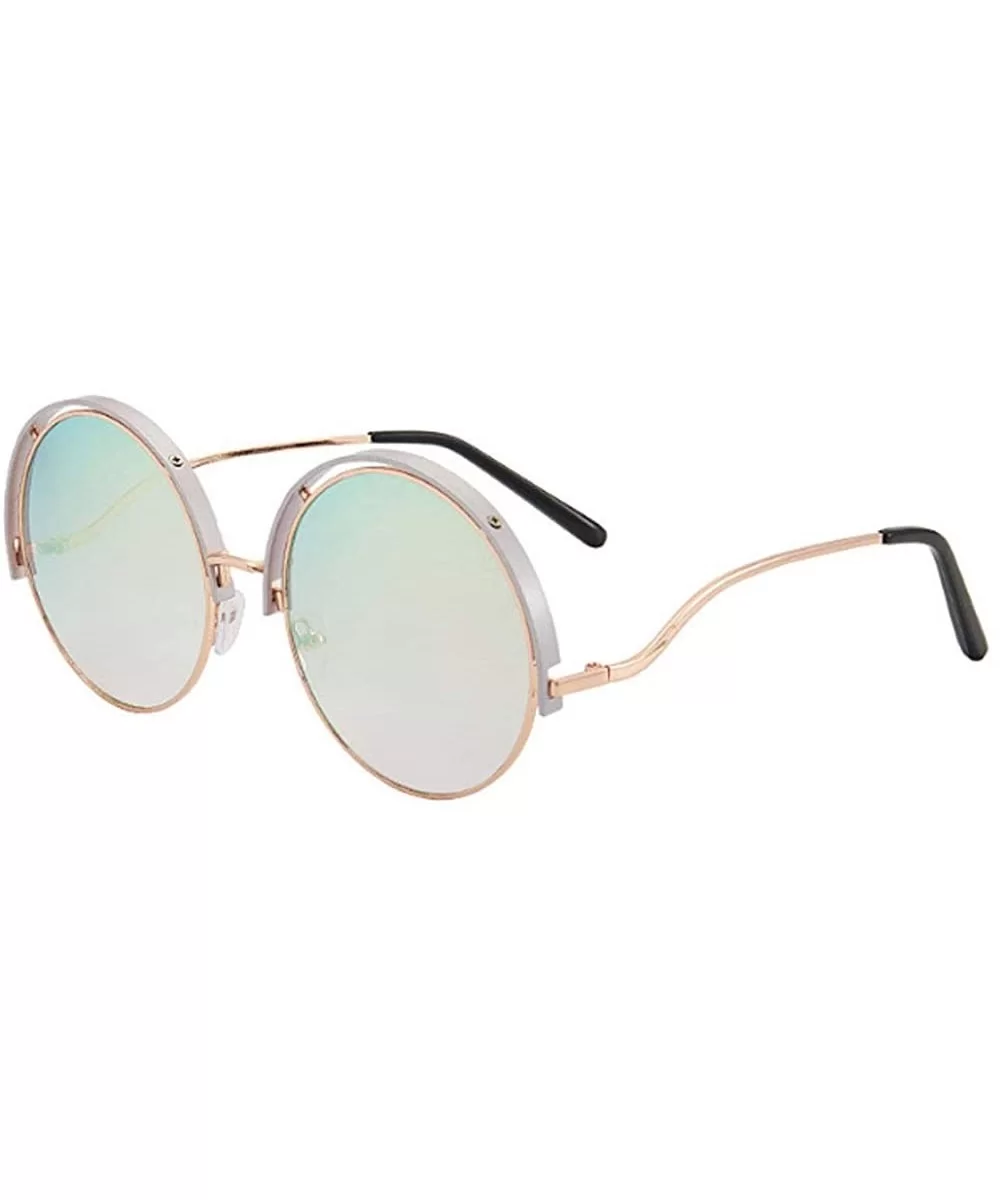 Women Oversized Round Sunglasses UV400 Lightweight PC Sunglasses Eyewear - Green - CQ1974TSOUY $13.02 Round