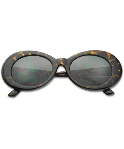 Original Classic Dark Oval Lens Kurt Cobain Inspired Nirvana Bold Trending Sunglasses - Tortoise - Smoke Lens - CK17AYUX9IO $...