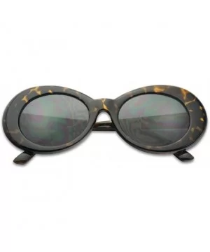 Original Classic Dark Oval Lens Kurt Cobain Inspired Nirvana Bold Trending Sunglasses - Tortoise - Smoke Lens - CK17AYUX9IO $...