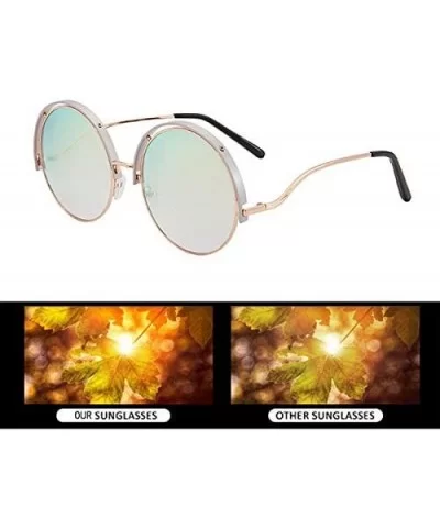 Women Oversized Round Sunglasses UV400 Lightweight PC Sunglasses Eyewear - Green - CQ1974TSOUY $13.02 Round