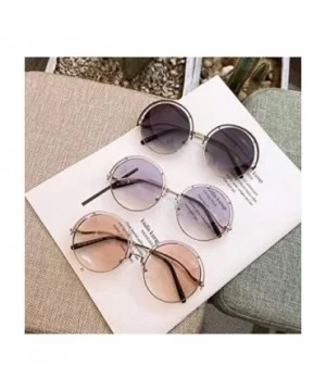 Women Oversized Round Sunglasses UV400 Lightweight PC Sunglasses Eyewear - Green - CQ1974TSOUY $13.02 Round