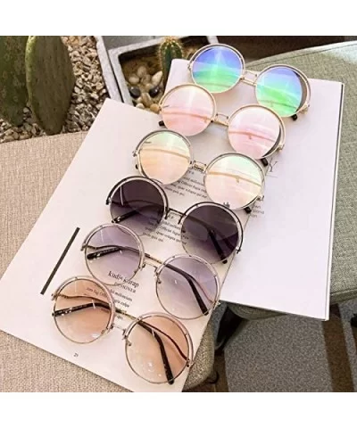 Women Oversized Round Sunglasses UV400 Lightweight PC Sunglasses Eyewear - Green - CQ1974TSOUY $13.02 Round