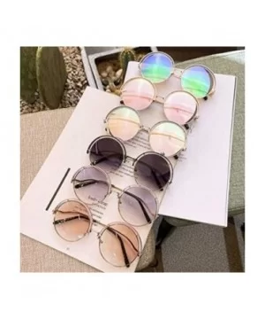 Women Oversized Round Sunglasses UV400 Lightweight PC Sunglasses Eyewear - Green - CQ1974TSOUY $13.02 Round