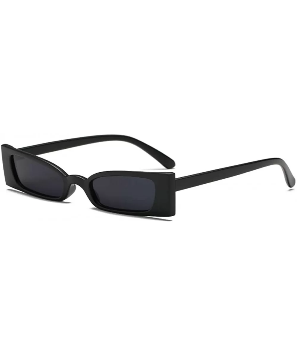 Small frame Men and women Sunglasses Fashion Retro Sunglasses - Black - C318LIQNX49 $5.14 Rectangular