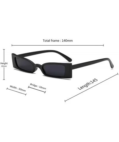 Small frame Men and women Sunglasses Fashion Retro Sunglasses - Black - C318LIQNX49 $5.14 Rectangular