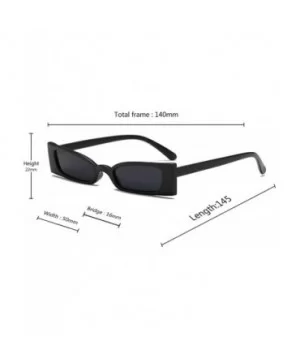 Small frame Men and women Sunglasses Fashion Retro Sunglasses - Black - C318LIQNX49 $5.14 Rectangular