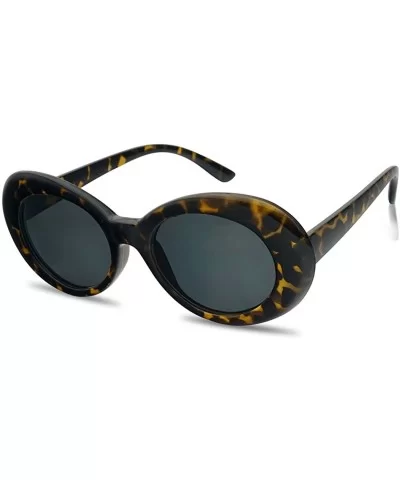 Original Classic Dark Oval Lens Kurt Cobain Inspired Nirvana Bold Trending Sunglasses - Tortoise - Smoke Lens - CK17AYUX9IO $...