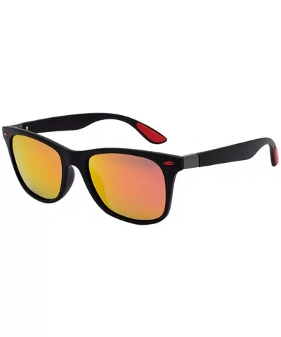 Fashion Sunglasses for Women Man Mirrored Lens Polarized Goggle Eyewear - E - CS18UD437QD $9.00 Oversized