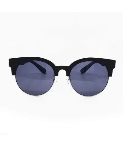 1002 Premium POLARIZED Women Men Mirror Brand Style Fashion Sunglasses - Black Blue - CF18Q7ZWU77 $27.12 Round