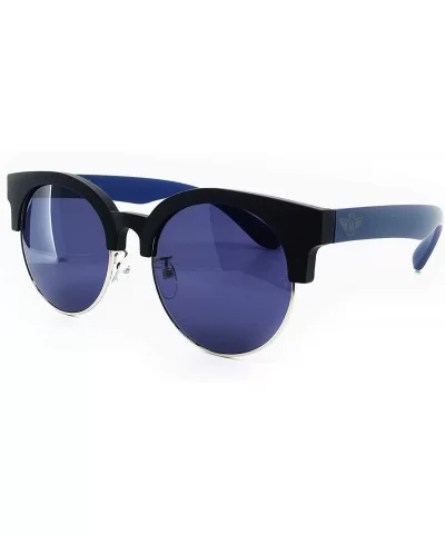 1002 Premium POLARIZED Women Men Mirror Brand Style Fashion Sunglasses - Black Blue - CF18Q7ZWU77 $27.12 Round