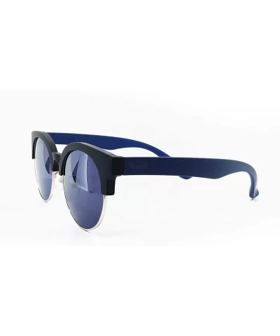 1002 Premium POLARIZED Women Men Mirror Brand Style Fashion Sunglasses - Black Blue - CF18Q7ZWU77 $27.12 Round