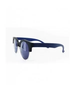 1002 Premium POLARIZED Women Men Mirror Brand Style Fashion Sunglasses - Black Blue - CF18Q7ZWU77 $27.12 Round