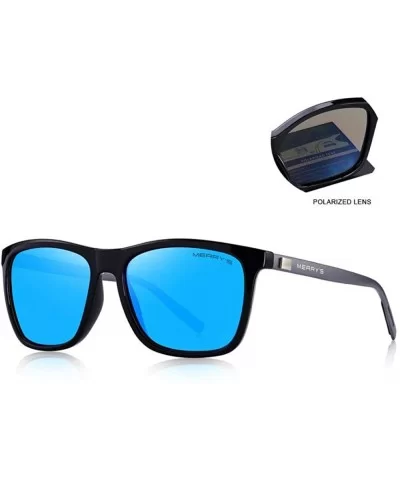 DESIGN Men Women Classic Square Polarized Sunglasses Aluminum Legs C01 Black - C06 Red - CO18XE0WTIR $11.23 Square