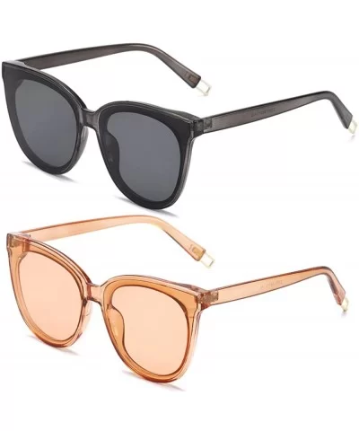 Polarized Sunglasses UV Protection Vintage Sun Glasses for Women Men - Gray&champagne - C618R4LGRLX $5.46 Cat Eye