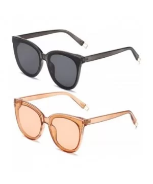 Polarized Sunglasses UV Protection Vintage Sun Glasses for Women Men - Gray&champagne - C618R4LGRLX $5.46 Cat Eye