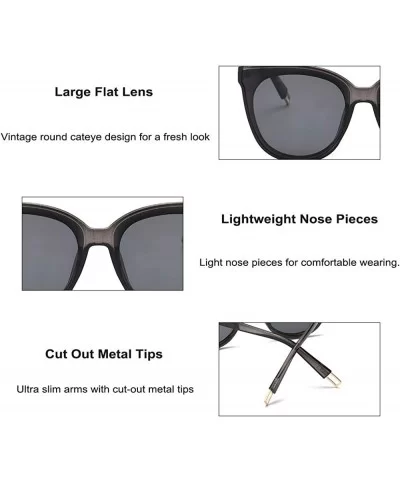 Polarized Sunglasses UV Protection Vintage Sun Glasses for Women Men - Gray&champagne - C618R4LGRLX $5.46 Cat Eye