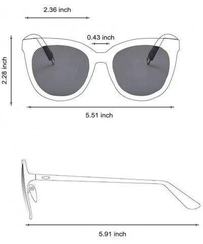 Polarized Sunglasses UV Protection Vintage Sun Glasses for Women Men - Gray&champagne - C618R4LGRLX $5.46 Cat Eye