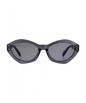 Womens Mod Oval Narrow Plastic Pop Color Sunglasses - Black - CG180ZAZQEC $6.77 Oval