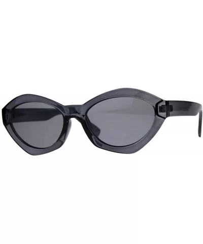 Womens Mod Oval Narrow Plastic Pop Color Sunglasses - Black - CG180ZAZQEC $6.77 Oval