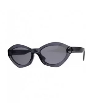 Womens Mod Oval Narrow Plastic Pop Color Sunglasses - Black - CG180ZAZQEC $6.77 Oval