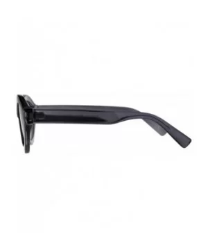 Womens Mod Oval Narrow Plastic Pop Color Sunglasses - Black - CG180ZAZQEC $6.77 Oval