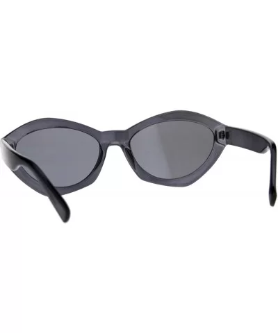 Womens Mod Oval Narrow Plastic Pop Color Sunglasses - Black - CG180ZAZQEC $6.77 Oval