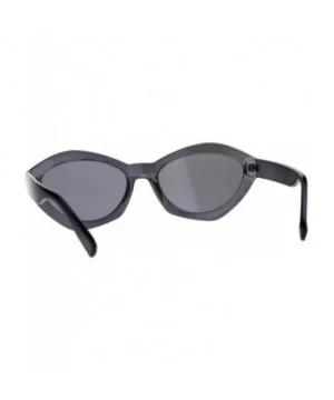 Womens Mod Oval Narrow Plastic Pop Color Sunglasses - Black - CG180ZAZQEC $6.77 Oval