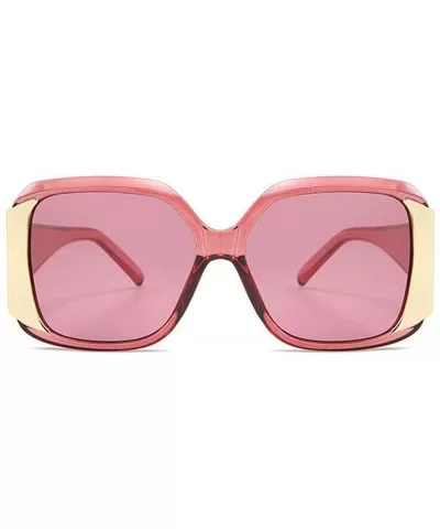 Fashion oversized Square Frame Glasses Brand Designer Retro Big Frame Women Sunglasses - Red - CW18WIQSX5U $9.89 Oversized