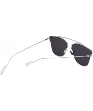 Retro Vintage Mirrored Aviator Sunglasses Metal Frame Classic Style 58mm - Sliver/Sliver - CF12E8825WH $8.78 Aviator