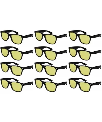 Wholesale 80's Retro Style Horned Rim Sunglasses Unisex Spring Hinge - 12 Pack - CE18IR3DSHY $11.86 Sport