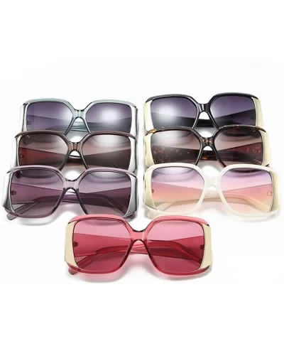 Fashion oversized Square Frame Glasses Brand Designer Retro Big Frame Women Sunglasses - Red - CW18WIQSX5U $9.89 Oversized