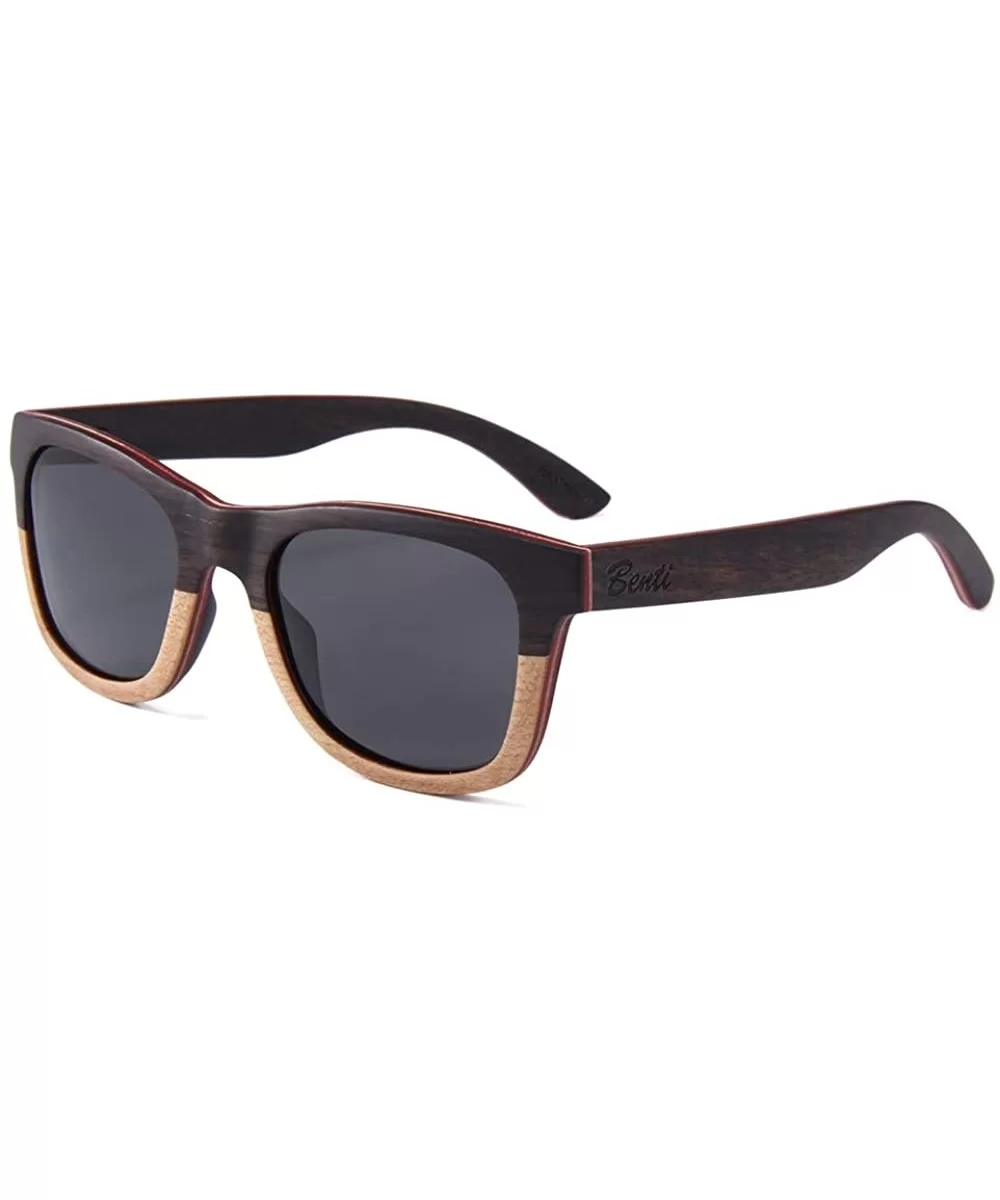 Wood Polarized Sunglasses for Men and Women - Two-Tone - UV Protected - Milanos - CW18NKEWS98 $36.51 Wayfarer