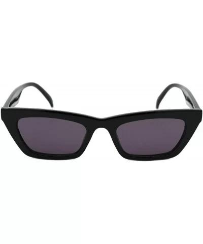 Rectangular Cateye Sunglasses Womens Retro Fashion Shades UV 400 - Black - C218XA50TGM $7.93 Rectangular