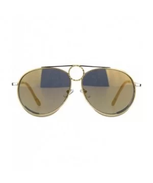 Unisex Ring Jewel Luxury Designer Fashion Pilots Metal Rim Sunglasses - Gold Silver Gold Mirror - C218KIR3M2G $9.66 Aviator