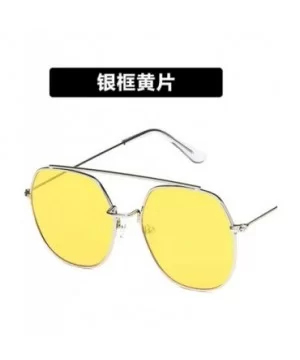 Women Sunglasses Retro Big Luxury Mirror Round Sun Glasses Metal Frame Vintage Oversized - 2 - C7198ZLL3NE $29.64 Aviator