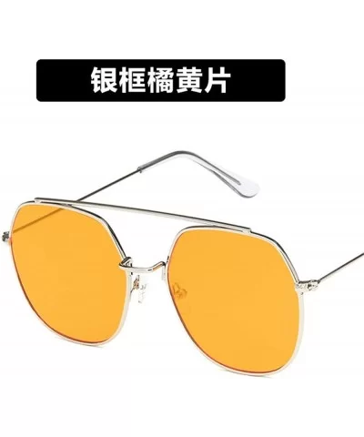 Women Sunglasses Retro Big Luxury Mirror Round Sun Glasses Metal Frame Vintage Oversized - 2 - C7198ZLL3NE $29.64 Aviator