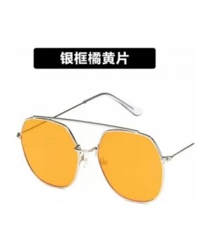 Women Sunglasses Retro Big Luxury Mirror Round Sun Glasses Metal Frame Vintage Oversized - 2 - C7198ZLL3NE $29.64 Aviator