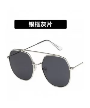 Women Sunglasses Retro Big Luxury Mirror Round Sun Glasses Metal Frame Vintage Oversized - 2 - C7198ZLL3NE $29.64 Aviator