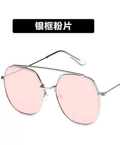 Women Sunglasses Retro Big Luxury Mirror Round Sun Glasses Metal Frame Vintage Oversized - 2 - C7198ZLL3NE $29.64 Aviator