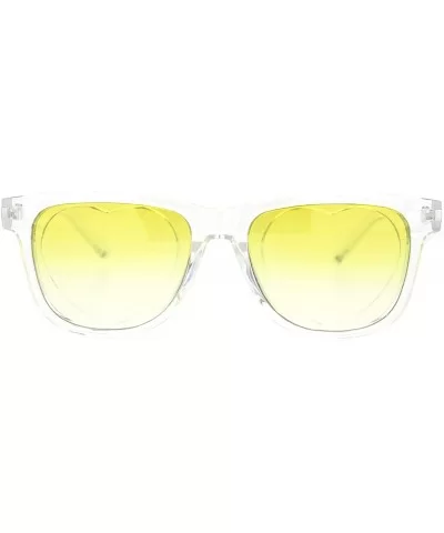 Classic Square Sunglasses Heart Shape Cutout Lens Translucent Colors UV 400 - Clear (Yellow) - CE195ESNXCE $7.34 Square