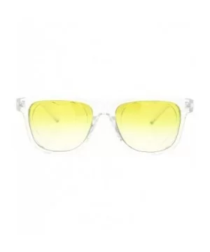 Classic Square Sunglasses Heart Shape Cutout Lens Translucent Colors UV 400 - Clear (Yellow) - CE195ESNXCE $7.34 Square