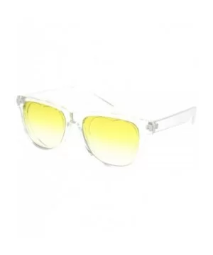 Classic Square Sunglasses Heart Shape Cutout Lens Translucent Colors UV 400 - Clear (Yellow) - CE195ESNXCE $7.34 Square