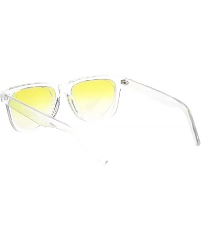 Classic Square Sunglasses Heart Shape Cutout Lens Translucent Colors UV 400 - Clear (Yellow) - CE195ESNXCE $7.34 Square