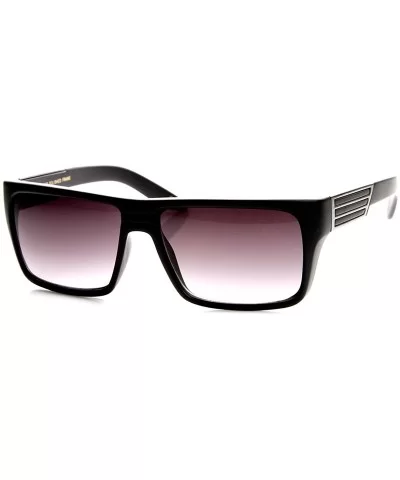 Modern Fashion Flat Top Rectangular Sunglasses (Matte Black) - C511EIDM4HT $11.47 Rectangular