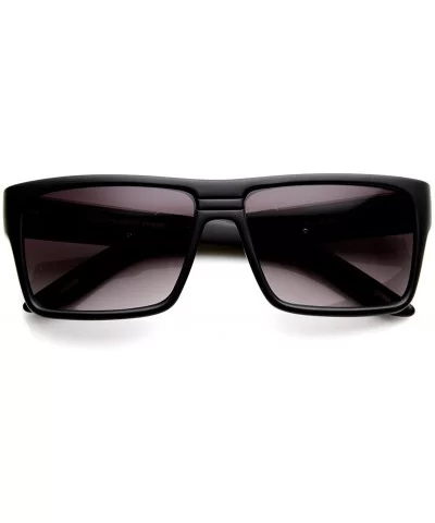 Modern Fashion Flat Top Rectangular Sunglasses (Matte Black) - C511EIDM4HT $11.47 Rectangular