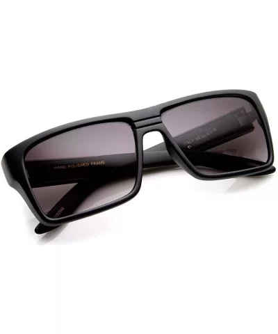 Modern Fashion Flat Top Rectangular Sunglasses (Matte Black) - C511EIDM4HT $11.47 Rectangular