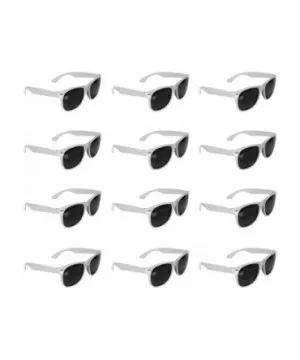 12 Pack Retro Sunglasses Bulk for Kids Adults Party Favors - White - CT11MPSX4R3 $9.95 Goggle