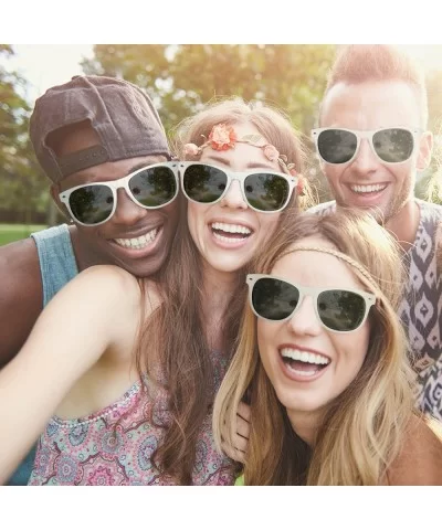 12 Pack Retro Sunglasses Bulk for Kids Adults Party Favors - White - CT11MPSX4R3 $9.95 Goggle