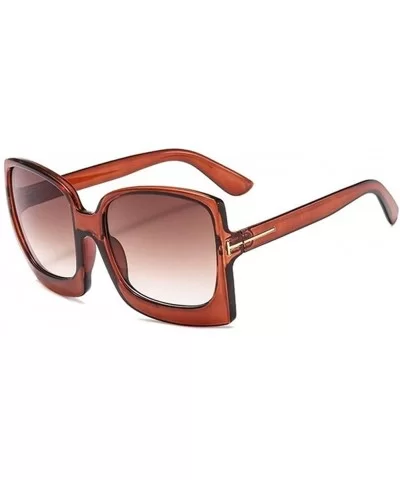 Oversize Leopard Print Square Sunglasses For Women Vintage Retro Sun Galsses Men Luxury Brand - C7 - CC197ZLNLML $7.00 Square