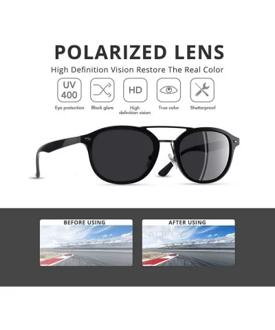 Classic Polarized Sunglasses Men Women Ultralight TR90 Frame Round Male Gafas Oculos De Sol - CO197Y75YWM $18.02 Oversized